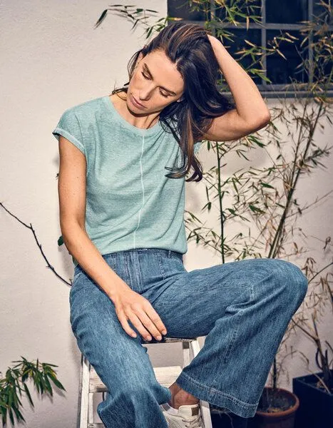 HempAge HempAge Ärmelloses Damen-Shirt mit Wascheffekt Hanf/Biobaumwolle, Ocean (blau), – Produktbild 4 von 4