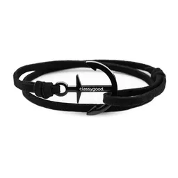 Classygood. Classygood. Anker Armband Edelstahl - Schwarz- Alcantara-Leder Band – Produktbild 1 von 1