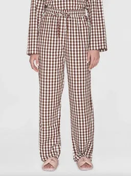 KnowledgeCotton Apparel KnowledgeCotton Apparel Barrel High-Rise Seersucker Pants Chloe - aus Bio-Baumwolle – Produktbild 1 von 1
