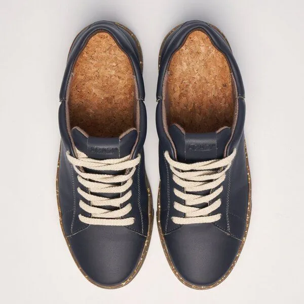 AGAZI AGAZI JACOB - apple leather sneakers, Navy blue, – Produktbild 4 von 4