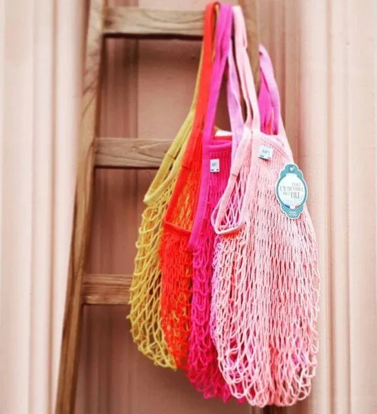 Filt Filt farbige Bio Netztasche Medium mit langem Henkel, Rot anemone, – Produktbild 1 von 1