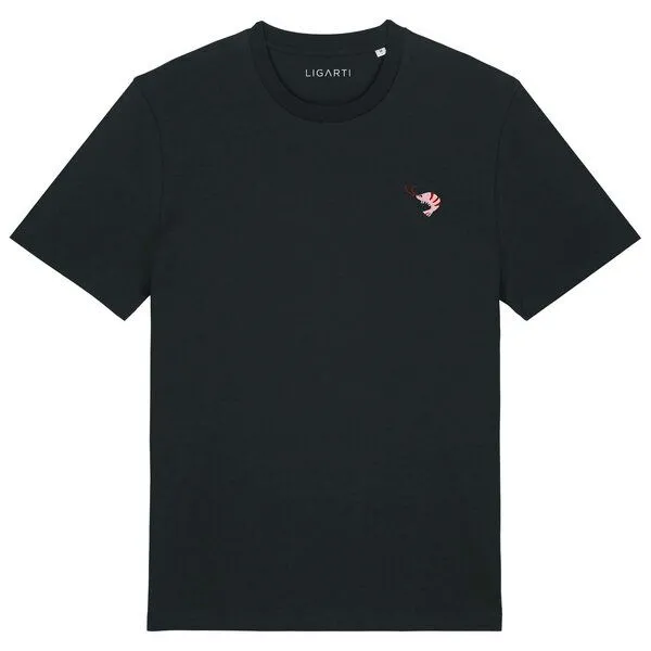LIGARTI Besticktes T-Shirt – Nele der Shrimp – LIGARTI Tiermanufaktur, Schwarz, – Produktbild 1 von 2