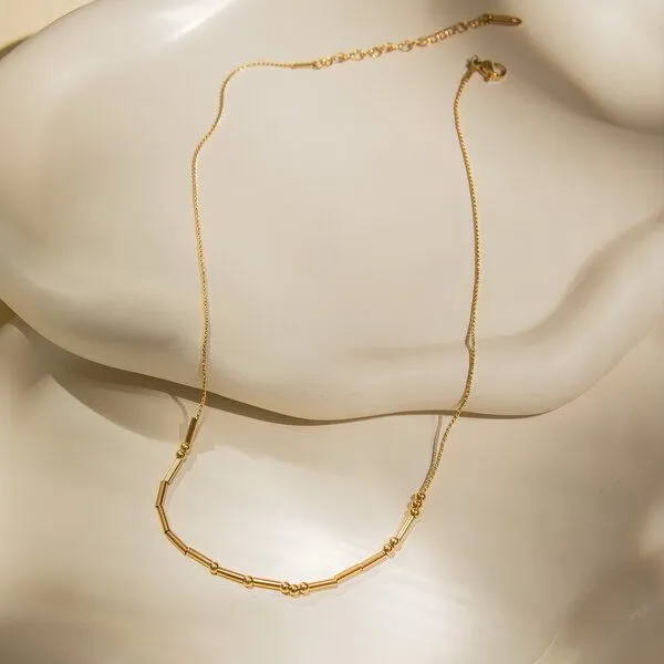 ELEKTROPULLI ELEKTROPULLI 0,9mm Kette mit Perlen, Gold, – Produktbild 4 von 4