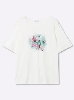 sheego sheego Shirt ecru-eisblau-bedruckt – Produktbild 1 von 1