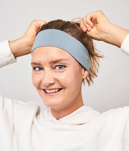 obumi obumi STIRNBAND SCHMAL AUS BIO JERSEY IN VIELEN FARBEN, Air blue, – Produktbild 2 von 4
