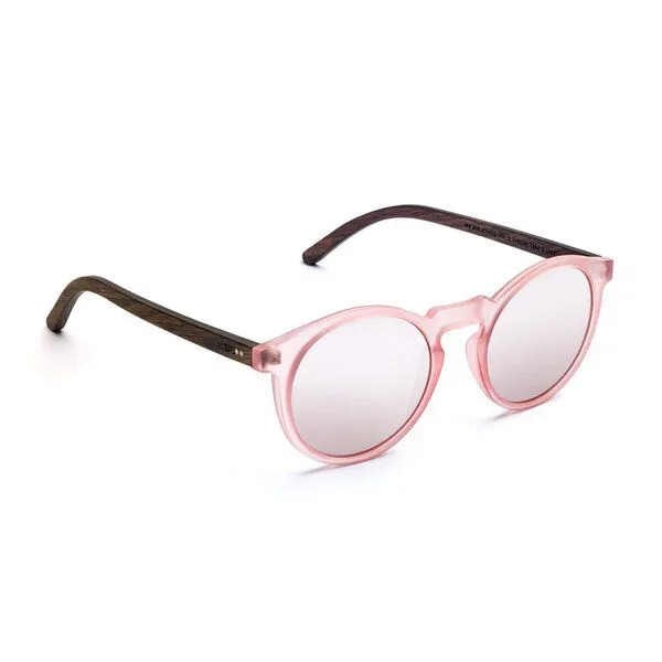 TAKE A SHOT Take a Shot Sonnenbrille aus Holz - Rund, Schmal - Mandala Kollektion, Rosa (rosa / walnuss / pink), – Produktbild 2 von 4