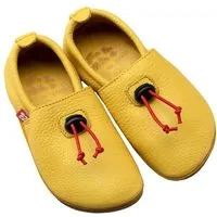Pololo Pololo Barfußschuh/ Hausschuh "Cordel" outdoor, aus pflanzlich gegerbtem Leder mit Gummisohle, für drinnen und draussen, Größen 20-34, Gelb, – Produktbild 1 von 1