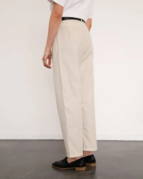 Rotholz Rotholz High Waist Waffel Hose Bio Baumwolle, Creme, – Produktbild 4 von 4