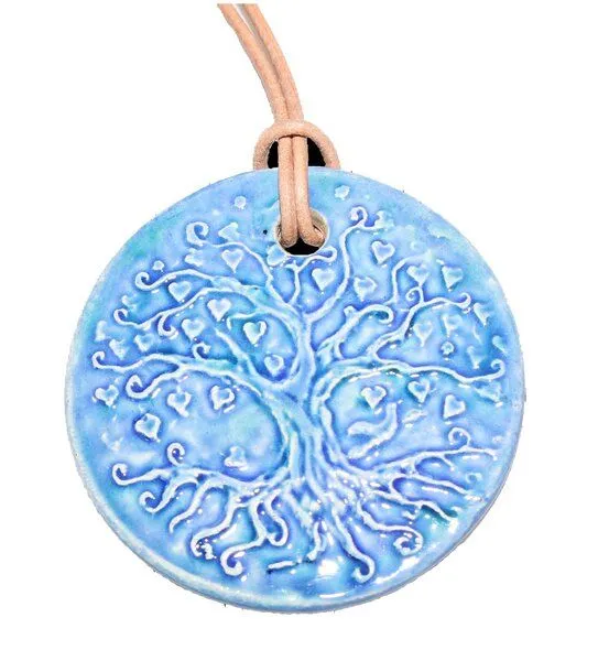 Schönes aus Indochina Schönes aus Indochina Schmuck aus Keramik, Medaillon Elefant, Lotus und Lebensbaum, Ocean, – Produktbild 2 von 4