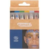 Namaki Kinder Bio Schminkstifte Set 6-teilig "Weltall" schwarz, blau, grün, gold, silber, rot – Produktbild 1 von 1