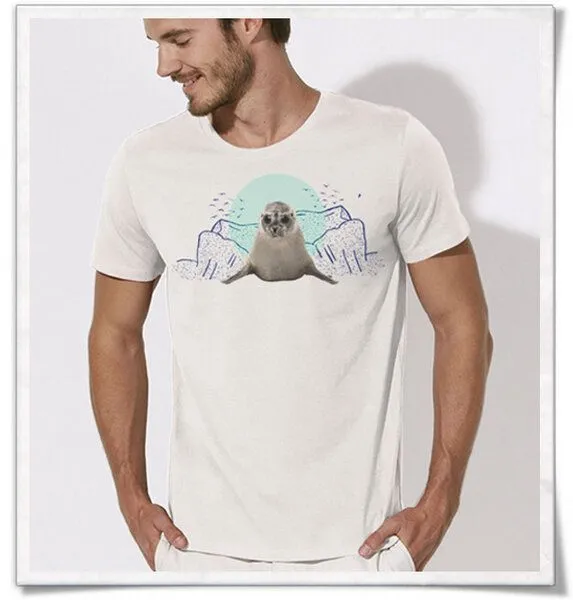 Picopoc Picopoc Seehund T-Shirt für Männer, Weiss, – Produktbild 1 von 4