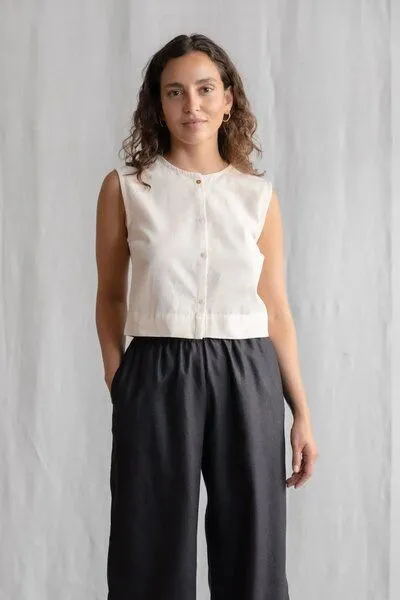 Jyoti - Fair Works Jyoti - Fair Works Flachs/Baumwoll Top Diyan Creme – Produktbild 1 von 3
