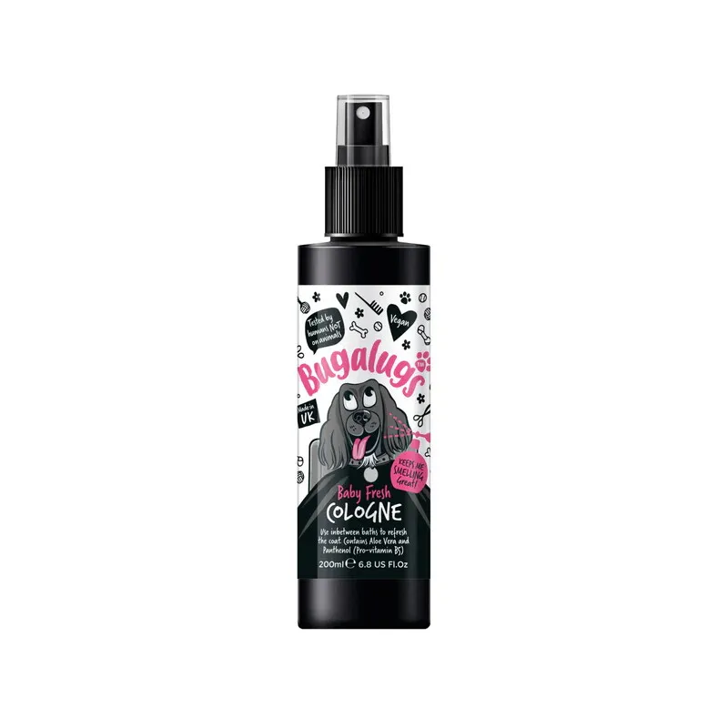 Bugalugs Bugalugs Baby Fresh Hundeparfüm 200 ml Duftspray mit Babypuderduft sanfte Fellpflege, vegan & pH-hautneutral – Produktbild 1 von 2