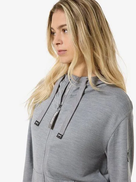 Super.Natural Super.Natural Kapuzenpullover Solution Bio für Damen, Merino, Cashmere grey melange, – Produktbild 3 von 4