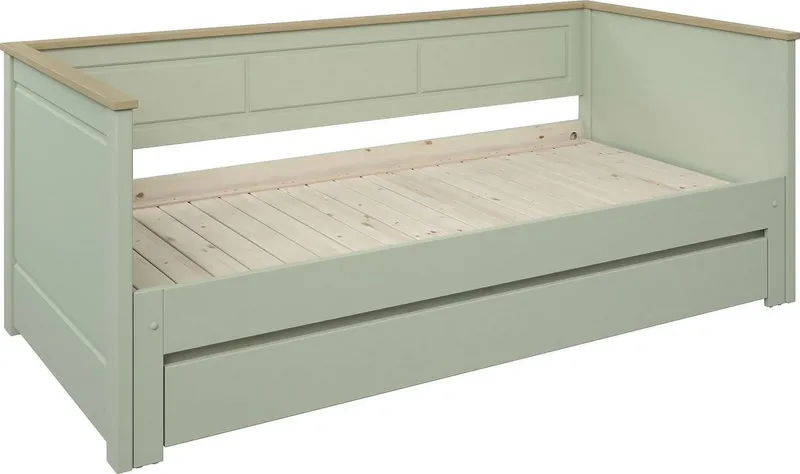 OTTO home Schubkasten "ERIK " nur passend zum Daybed "ERIK", massive Kiefer, auf Rollen, Grün, – Produktbild 4 von 5