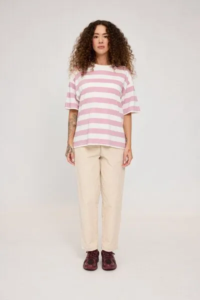 Mazine Mazine Gestreiftes T-Shirt, Pale mauve/offwhite, – Produktbild 4 von 4