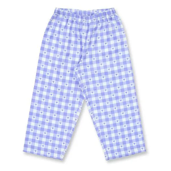 Sense Organics Sense Organics Kinder Schlafanzug mit Hose aus Webstoff, Blau mit katzen-applikation / blau-weiß kariert, – Produktbild 4 von 4