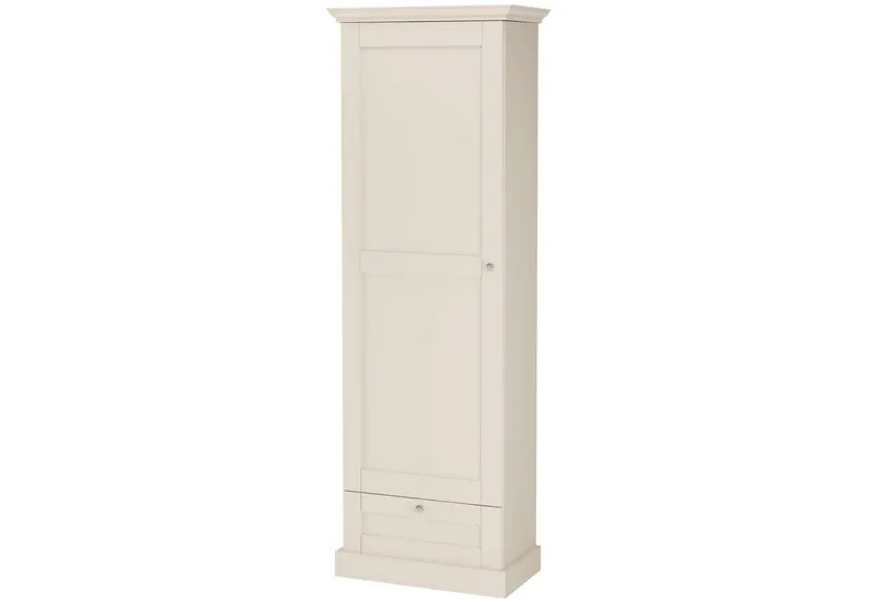 OTTO home Garderobenschrank Binz Flurschrank mit 1 Tür, 1 Schublade und ausziehbare Kleiderstange 1 verstellbarer Einlegebode, Metallknopfgriffe, Höhe 180 cm, Weiß, – Produktbild 6 von 7