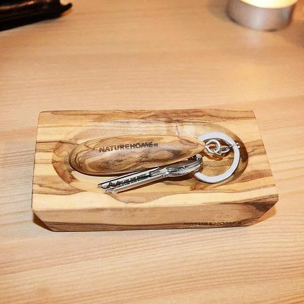 NATUREHOME NATUREHOME Olivenholz Schale klein – Dekoschale oval aus Massivholz, handgefertigt, 12,5 x 8 x 3 cm – Schmuckschale, Aufbewahrung für Bad, Küche & Büro – Produktbild 2 von 4