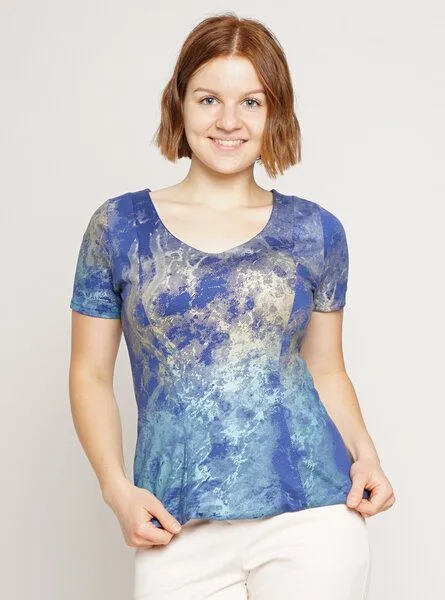 Peaces.bio - handbedruckte Biomode Peaces.bio - handbedruckte Biomode Bachgeflüster Edelshirt – Produktbild 2 von 4