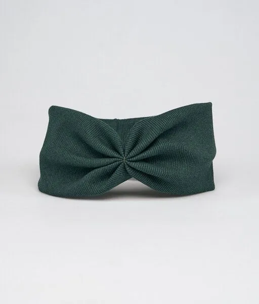 obumi obumi Stirnband Rippe Bow aus Bio Baumwolle, Forest green, – Produktbild 4 von 4