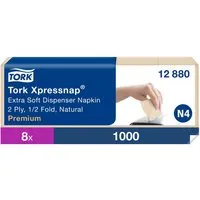 Tork Tork Xpressnap Extra Softe-Servietten "Premium N4" 1/2-Falzung, 8 x 1000 Blatt, natural – Produktbild 1 von 1