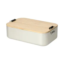 elasto elasto Vorratsdose 'Bamboo' groß - aluminium Brotdose inkl. Schneidebrett – Produktbild 1 von 1