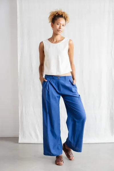 Jyoti - Fair Works Jyoti - Fair Works Bio-Baumwoll Hose Meghana, Kobalt, – Produktbild 2 von 4