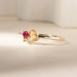 Eppi Eppi Cluster-Ring mit Citrin, Rubin und Aquamarin Bluma – Produktbild 1 von 1