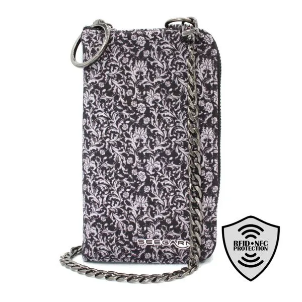 Seegarn Seegarn-Täschle / 2in1 Handy-Tasche und Geldbeutel (M23), K2 - kette schwarz, – Produktbild 1 von 5