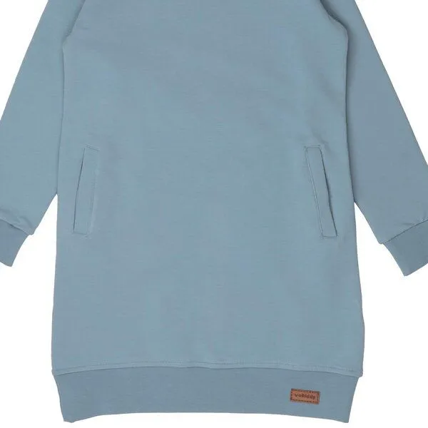 Walkiddy Kinder Sweatkleid GOTS zertifiziert Bio-Baumwolle, Adriatic Blue, Walkiddy, Blau, – Produktbild 2 von 2