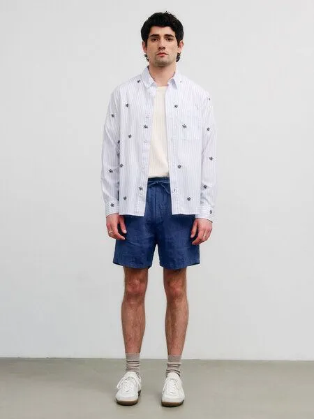 Rotholz Rotholz Herren Shorts - Relaxed Shorts - aus Bio-Baumwolle, Ocean blue (blau), – Produktbild 4 von 4