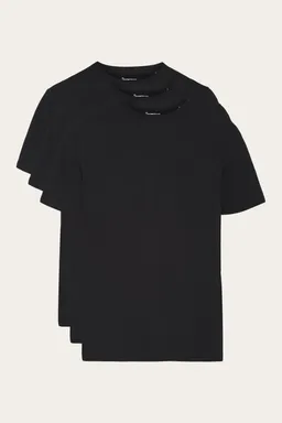 KnowledgeCotton Apparel KnowledgeCotton Apparel Herren vegan 3er-Pack T-Shirts In Tiefschwarz – Produktbild 1 von 1