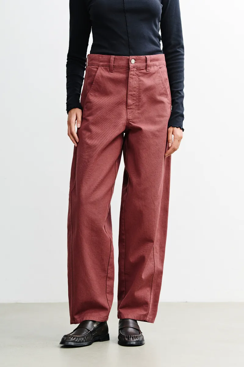 Rotholz Rotholz Damen vegan Hose Barrel Leg Rot, Rot, – Produktbild 2 von 2