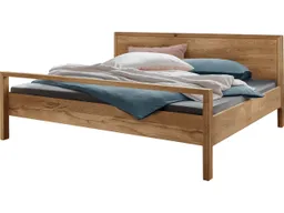 Cinall Cinall Massivholzbett "Aalbaek" Fußteil hoch, Kopfteil aus Holz, 160x200 cm, Eiche – Produktbild 1 von 1