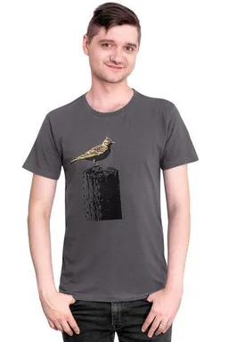 Hirschkind Hirschkind Fair-Trade-Männershirt "Tempelhofer Feldlerche" - Made in Kenia - dunkelgrau – Produktbild 1 von 1