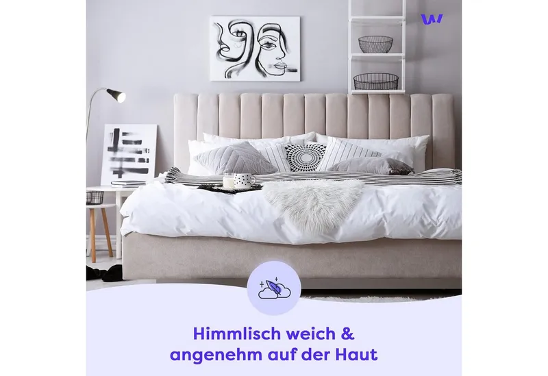 Wolkenfeld Kissenbezug Renforcé Kissenbezug Baumwolle - Natürlich weiches Schlafgefühl, (1 Stück), Größe 80x80, 40x80 und 70x90 cm, versteckter Reißverschluss, Beige, – Produktbild 1 von 6