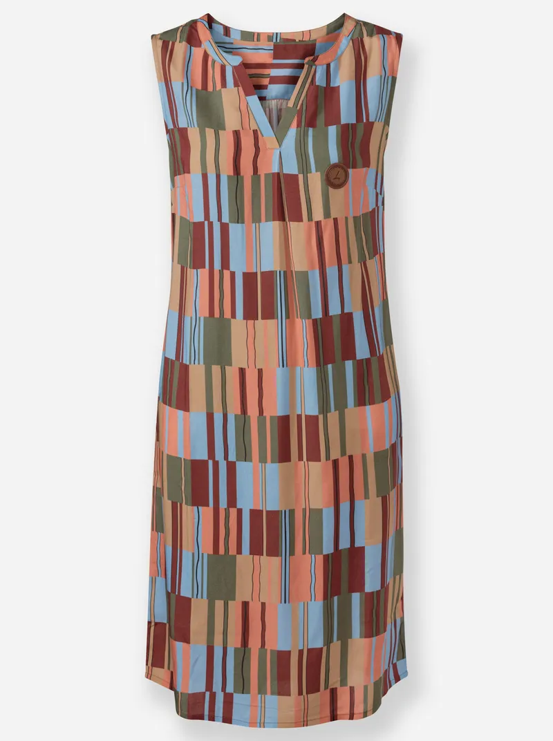 Witt Druckkleid, Khaki-rotbraun-gemustert, – Produktbild 1 von 2