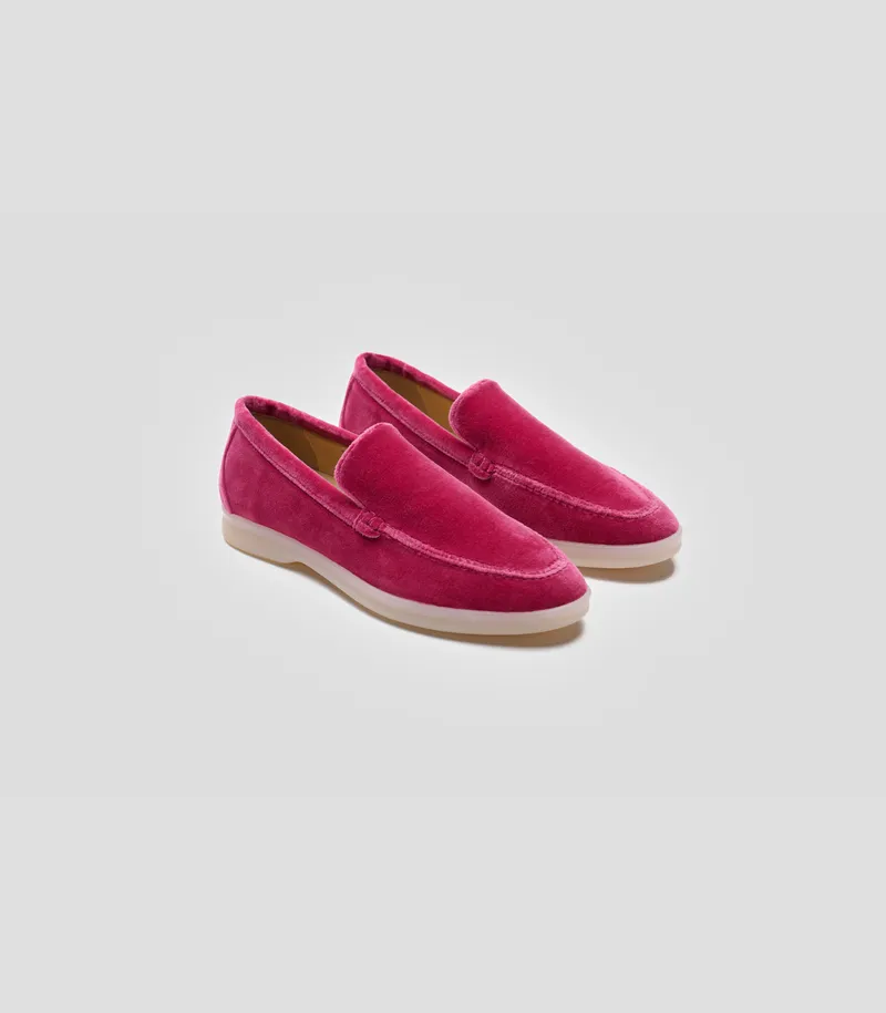 Solari Milano Solari Milano Damen vegan Loafer Samt Rosa, Dunkelpink, – Produktbild 1 von 2