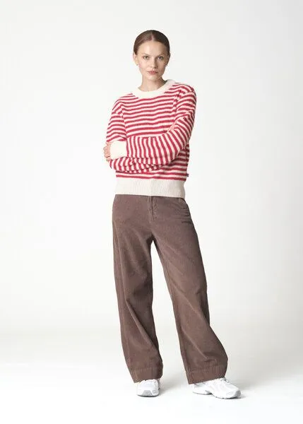 Klitmøller Collective Klitmøller Collective Gestreifter Strickpullover aus Merinowolle Modell: Gunilla, Cream/red, – Produktbild 2 von 4