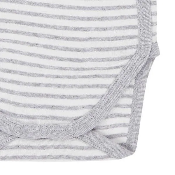 Sense Organics sense-organics Baby Wickelbody Langarm *YGON* grey- stripes I GOTS & Bio I Sense Organics – Produktbild 4 von 4