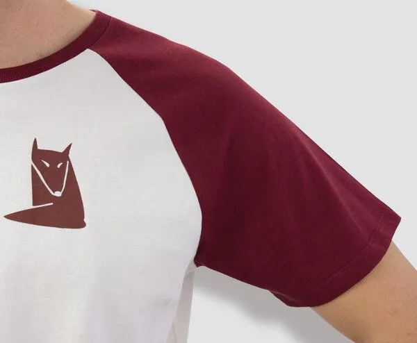 little kiwi little kiwi Herren T-Shirt, "Fuchs", Burgundy/white, – Produktbild 3 von 4