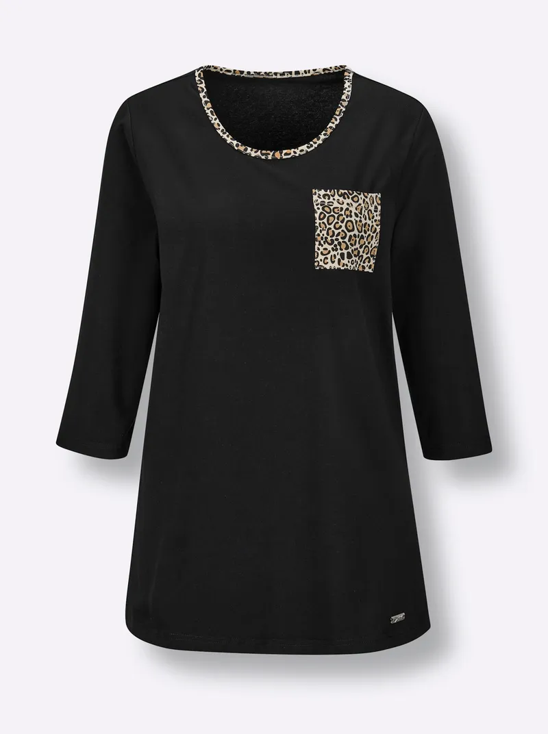 feel good Longshirt schwarz, Schwarz, – Produktbild 1 von 2