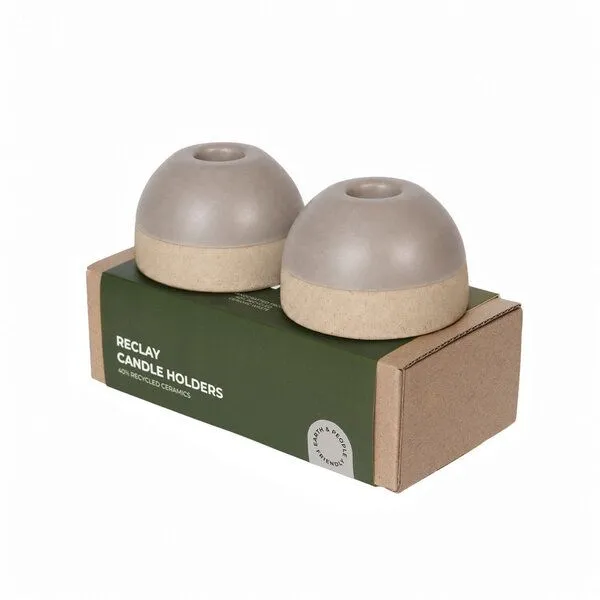 Originalhome Originalhome ReClay Stabkerzenhalter – 2er-Set, Grau, – Produktbild 4 von 4