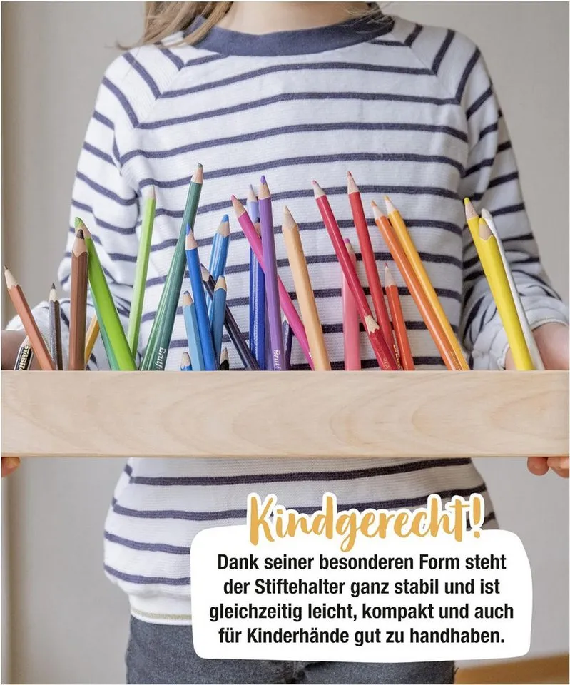Ehrenkind Badorganizer Buntstifthalter aus Massivholz nach Montessori, Kinder (1 St., Schreibtischorganizer), aus FSC® zertifizierten Holz – Produktbild 5 von 5