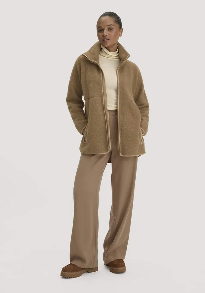hessnatur hessnatur Fleecejacke Oversized aus reiner Bio-Merinowolle (1-St), Braun, – Produktbild 4 von 5