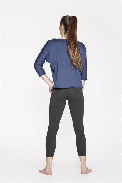 YOIQI YOIQI Sweater Pulli aus biologischer Baumwolle mit Y Logo, Indigo(blau), – Produktbild 2 von 2
