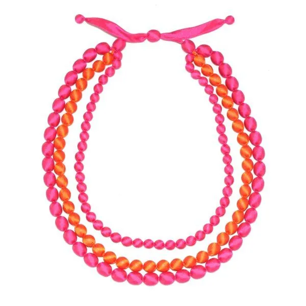 Schönes aus Indochina Schönes aus Indochina Seidenkette, Pink-orange-pink, – Produktbild 1 von 2