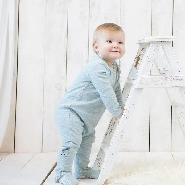 OrganicEra Baby Schlafanzug 'OrganicEra' aus BIO-Baumwolle, Aqua melange (grün), – Produktbild 1 von 4