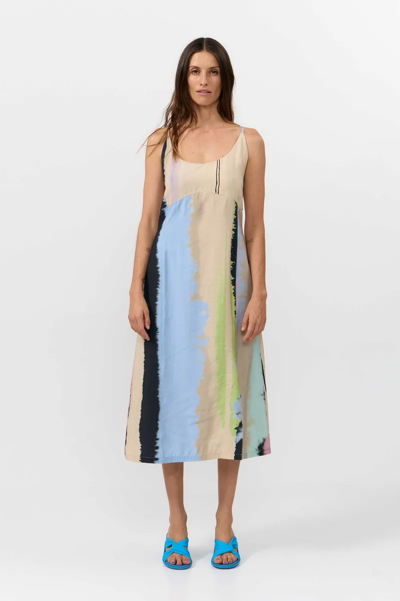 SUITE13LAB SUITE13LAB Damen vegan Kleid Saja Print Ones Multicolour, Beige, – Produktbild 1 von 2